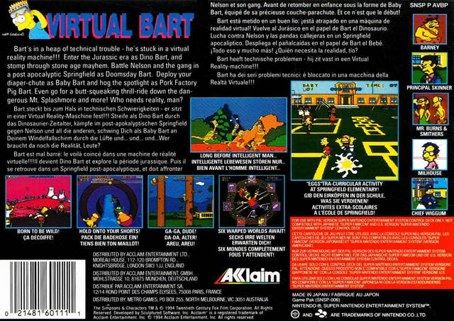 Virtual Bart SNES Back
